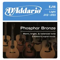 d'addario ej16 - cordes en bronze phosphoreux guitare acoustique - .012 - .053