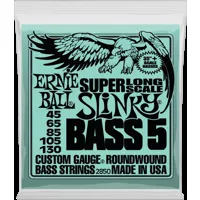 ernie ball slinky super long scale - cordes en acier nickelé pour guitare basse - 45-130