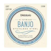 d'addario ejs60 banjo 5st stainless steel light