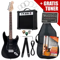 rocktile rocktile st pack guitare électrique noire en set incl ampli, housse, accordeur, câble, sangle