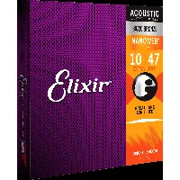 elixir® 11002 extra light - cordes 80/20 bronze nanoweb pour guitare folk - .010 - .047