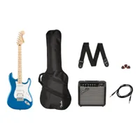 squier - affinity series - pack  guitare électrique stratocaster hss eu - lake placid blue
