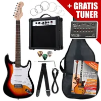 rocktile rocktile st pack guitare electrique set sunburst kit y compris amplificateurs, spoche, tuner, câbles