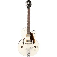 g6118t players edition anniversary hollow body with string-thru bigsby rw, two-tone vintage white-wa