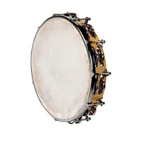 tambourin peau naturelle - 25 cm + cymbalettes